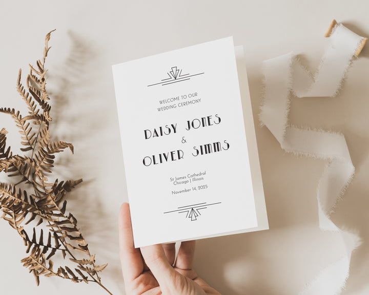 Gatsby Half Fold Ceremony Program