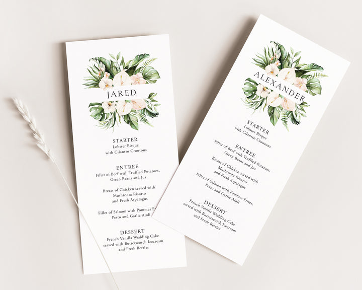 Key West Guest Name Menu