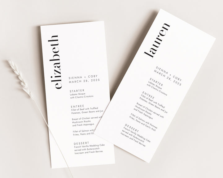 Mad Love Guest Name Menu
