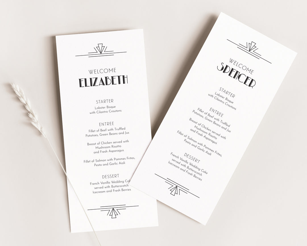 Gatsby Guest Name Menu