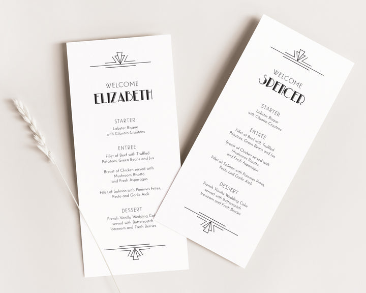 Gatsby Guest Name Menu