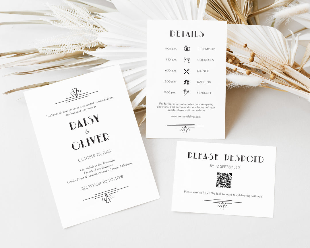 Gatsby Wedding Invitation Suite
