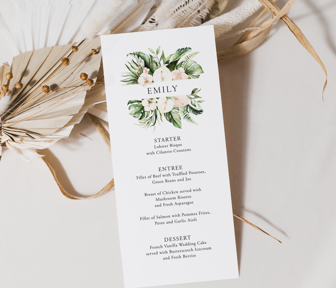 Key West Guest Name Menu