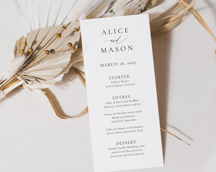 Classic Minimalist Menu