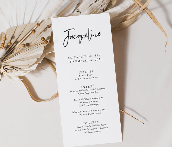 Wild Spirit Guest Name Menu