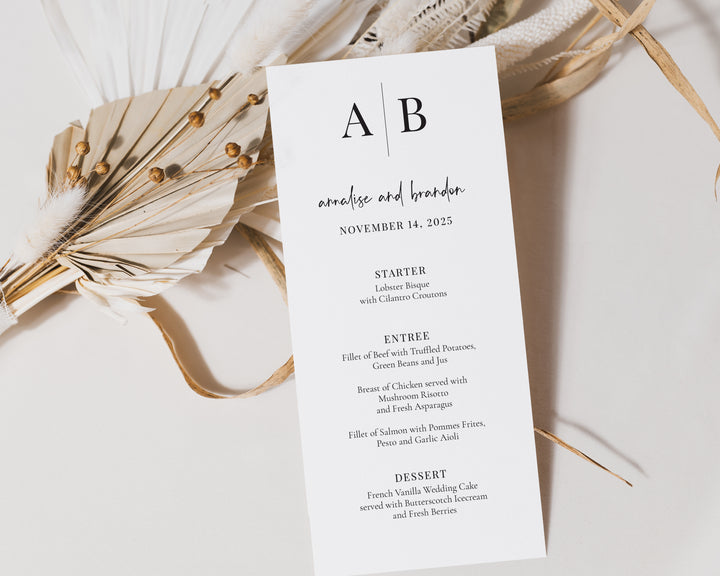 Modern Initials Menu