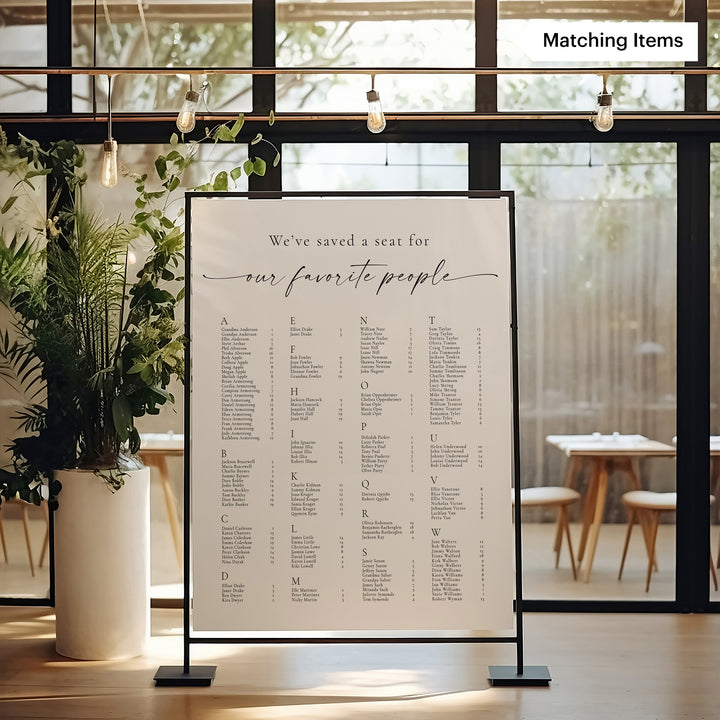 Simply Modern Seating Chart