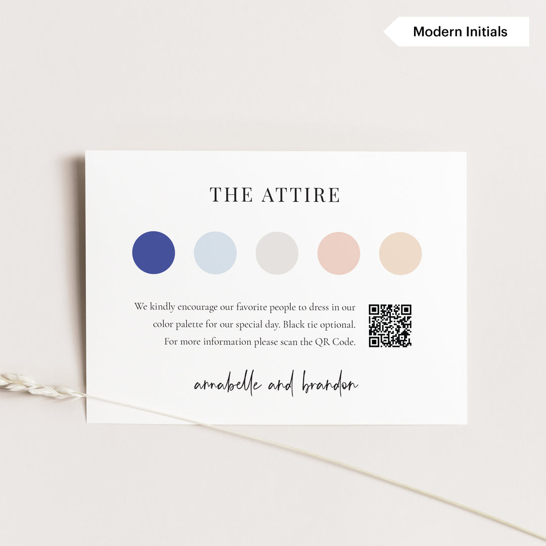 Attire Insert Card with QR Code