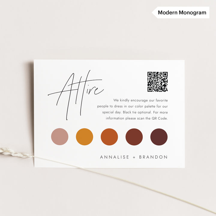 Attire Insert Card with QR Code