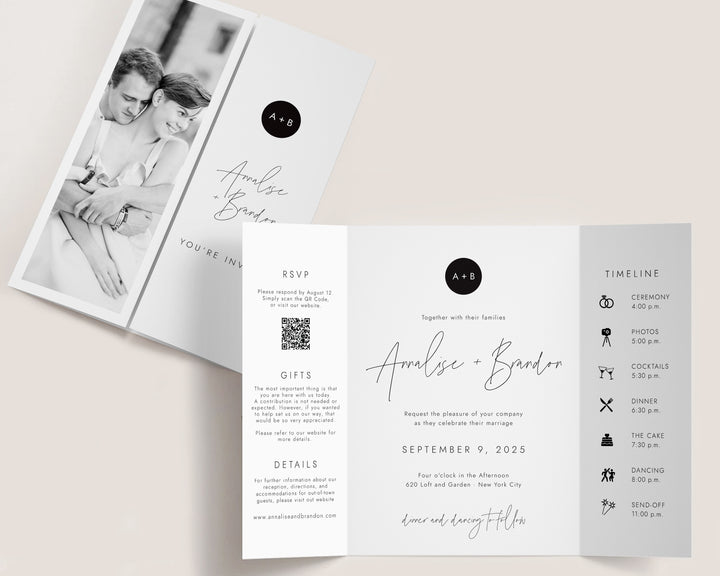 Minimalist Gatefold Invitation with Photo