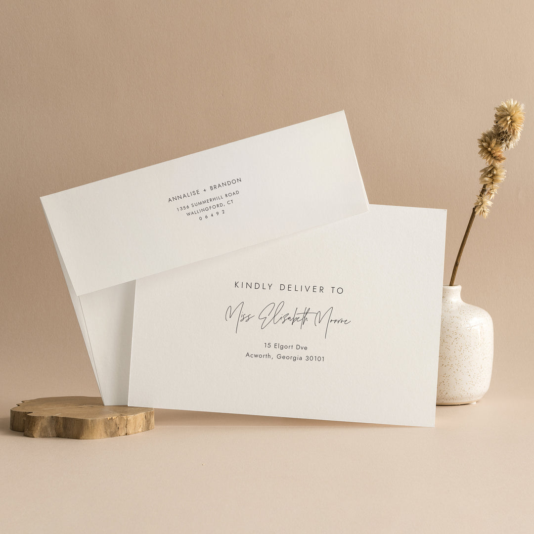 Standing Envelopes with Wildflower in Vase