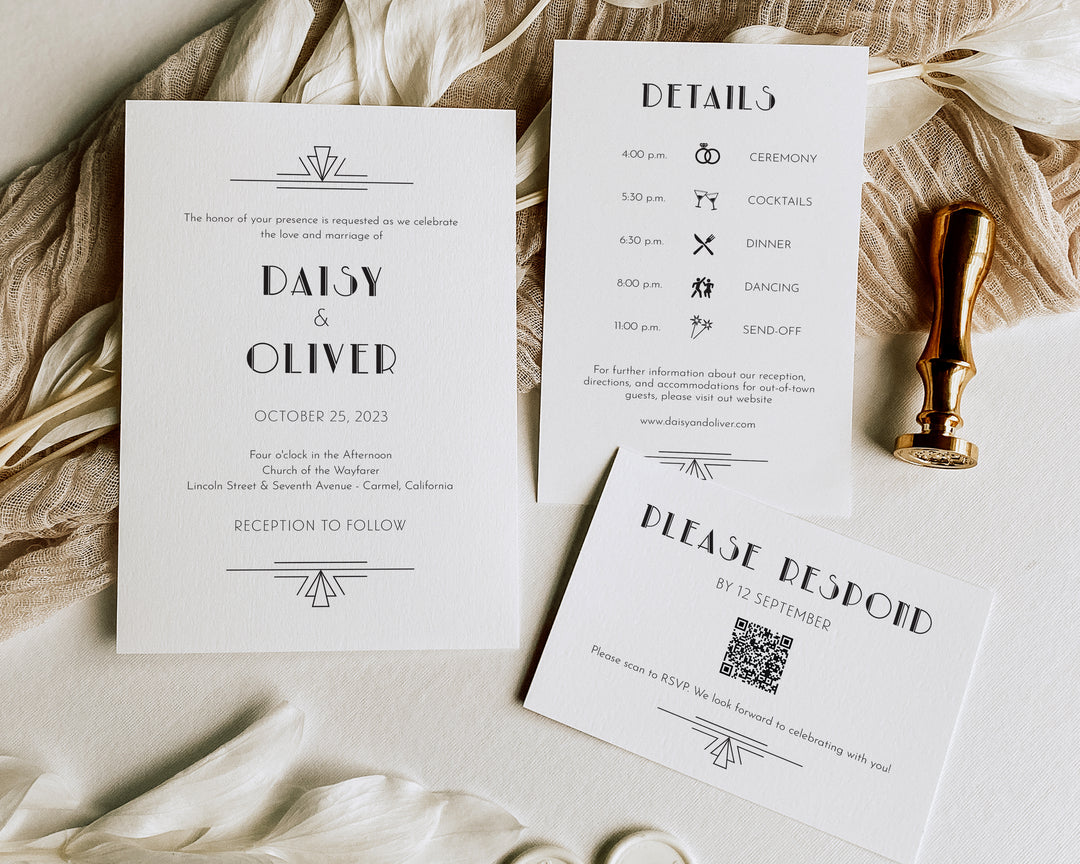 Gatsby Wedding Invitation Suite