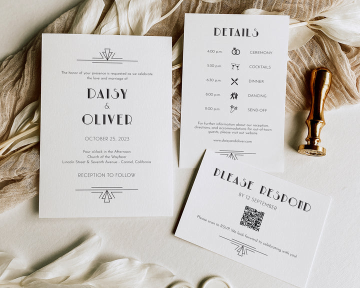 Gatsby Wedding Invitation Suite