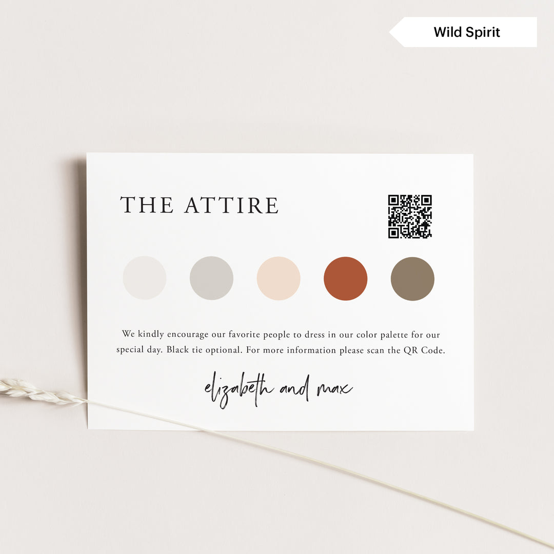 Attire Insert Card with QR Code
