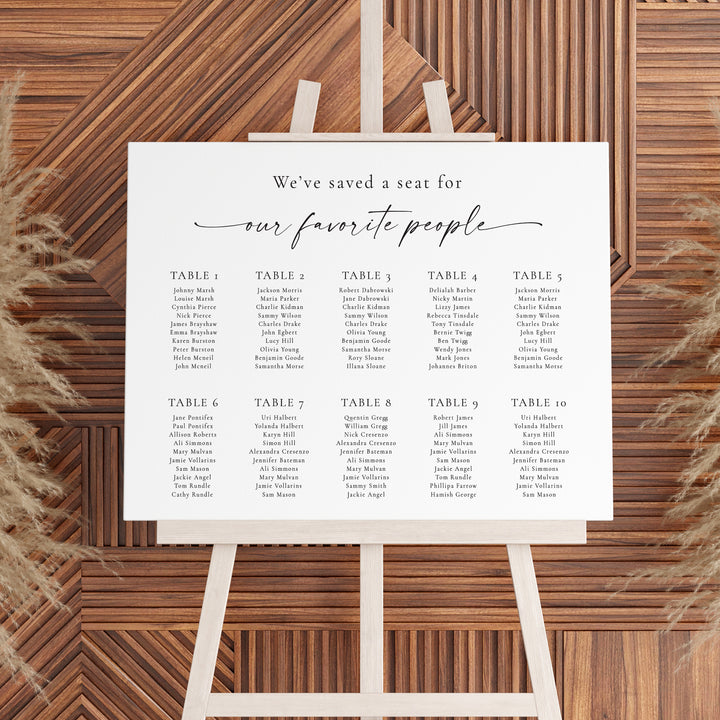 Simply Modern Seating Chart