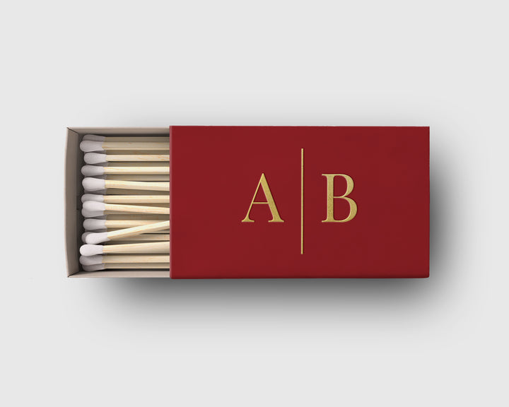 Modern Initials Matchbox Favor