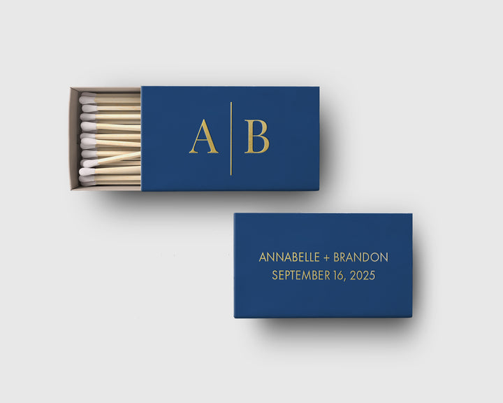 Modern Initials Matchbox Favor