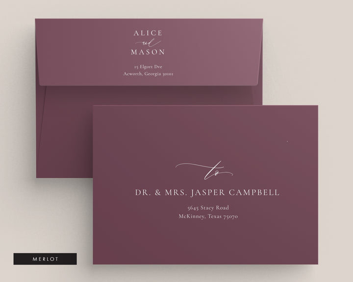 Classic Minimalist Collection Envelopes - White Ink Printing