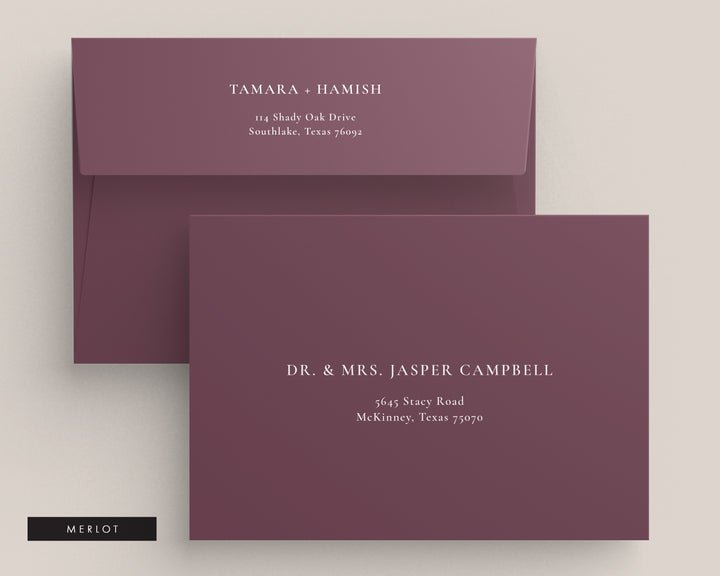 Eucalyptus Collection Envelopes - White Ink Printing