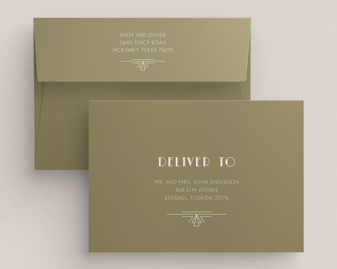 Gatsby Collection Envelopes - White Ink Printing
