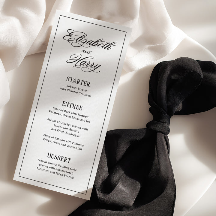 Mulholland Calligraphy Menu