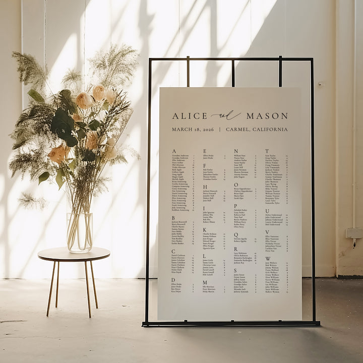 Classic Minimalist Seating Chart