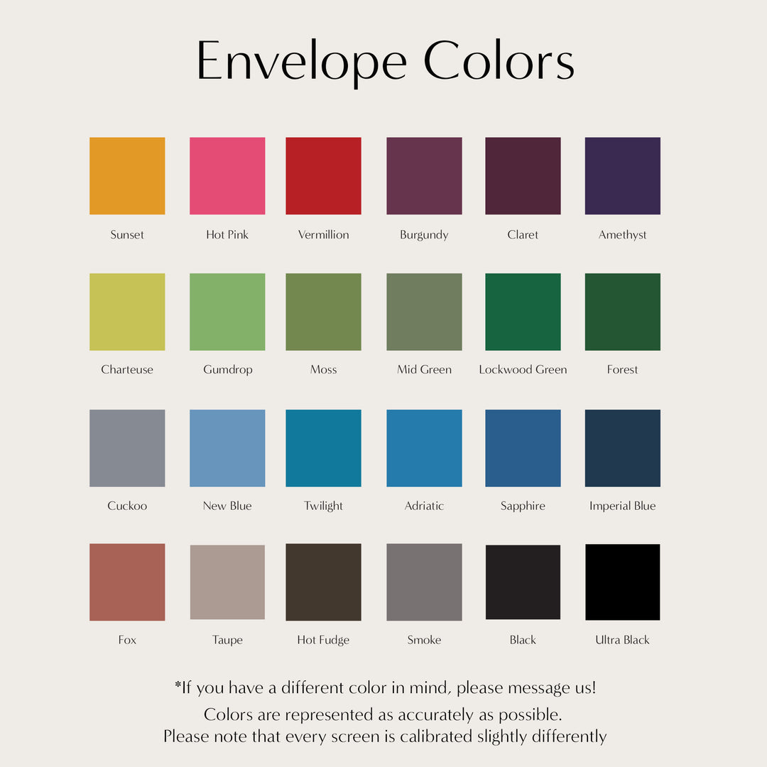 Mulholland Collection Envelopes - White Ink Printing