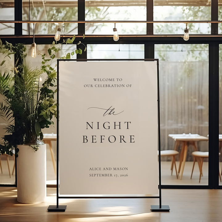 Simply Modern The Night Before Welcome Sign