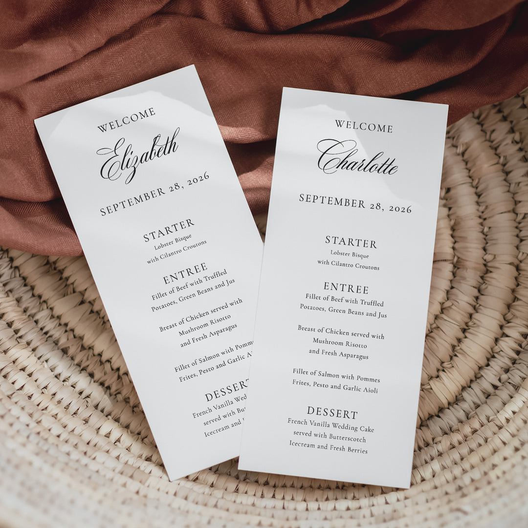 Besotted Guest Name Menu