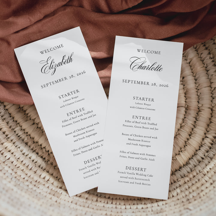 Besotted Guest Name Menu