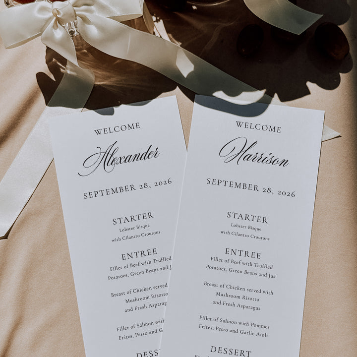 Besotted Guest Name Menu