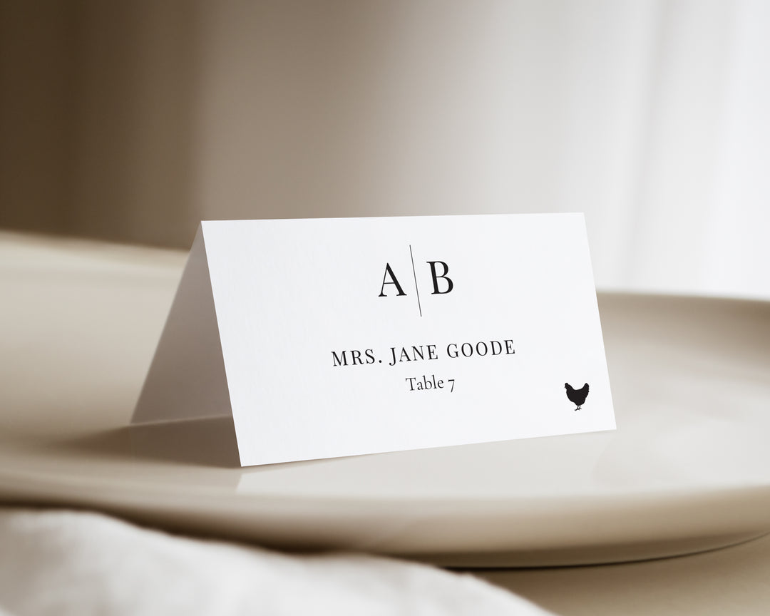 Modern Initials Collection Place Cards