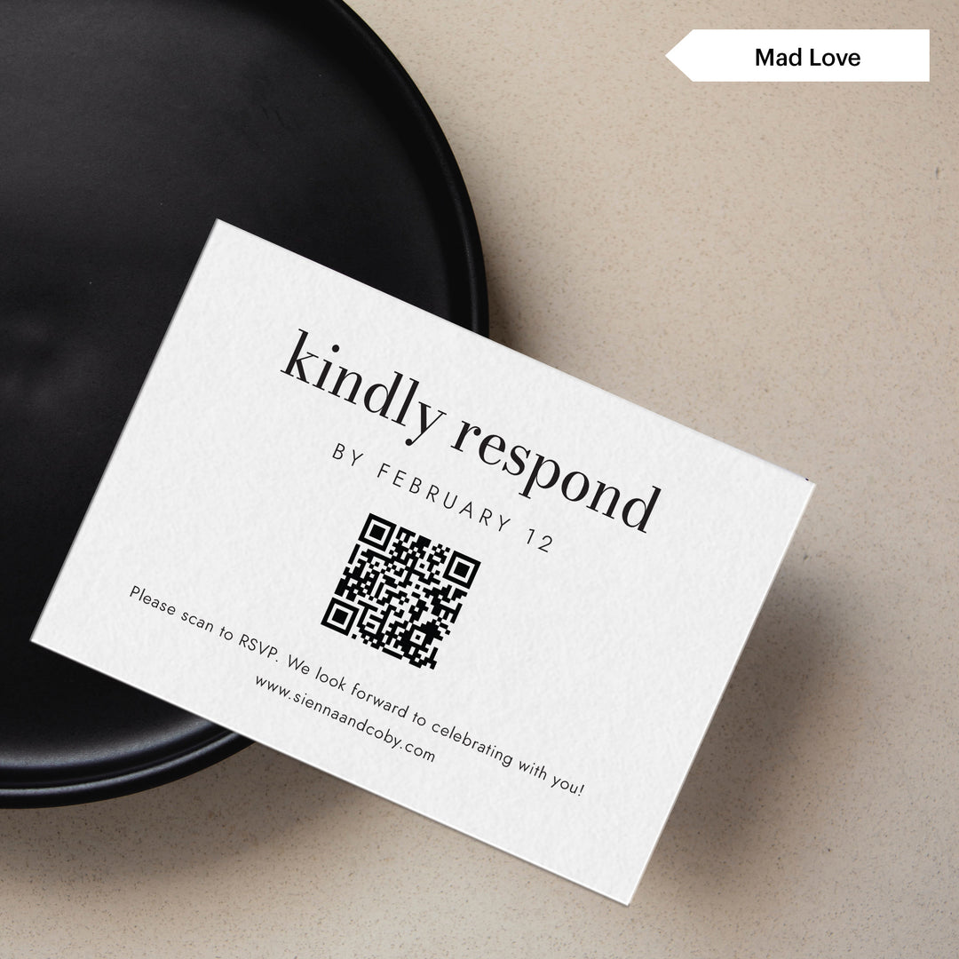 RSVP Insert Card with QR Code