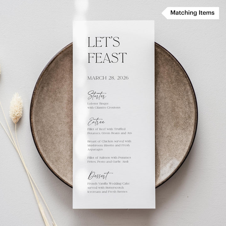 Bohemian Luxe Guest Name Menu