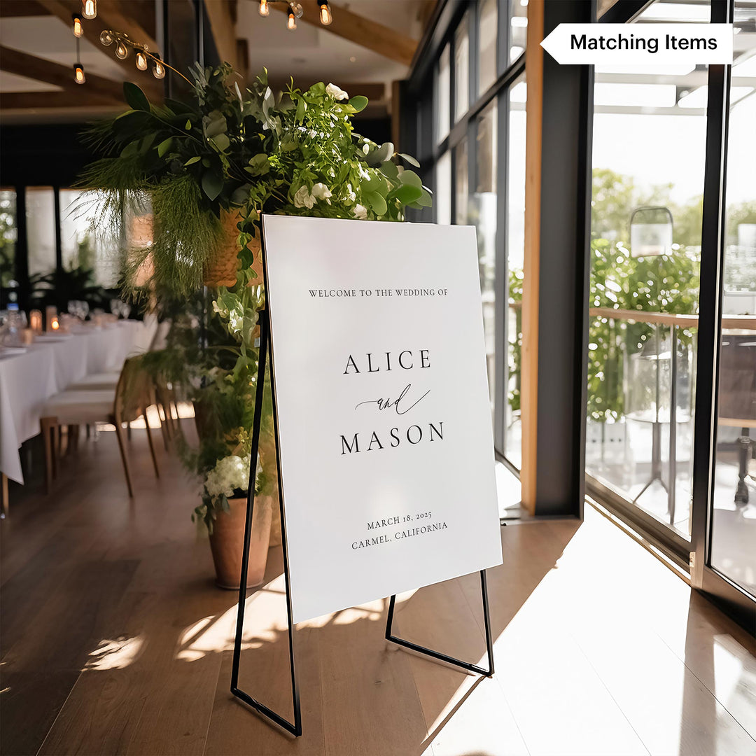 Classic Minimalist Guest Name Menu