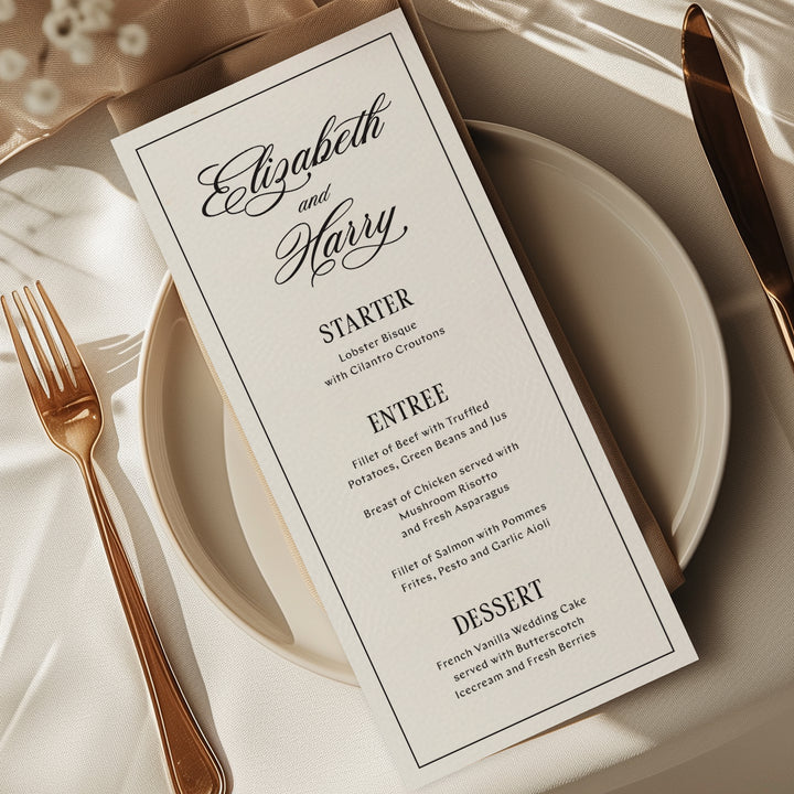 Mulholland Calligraphy Menu