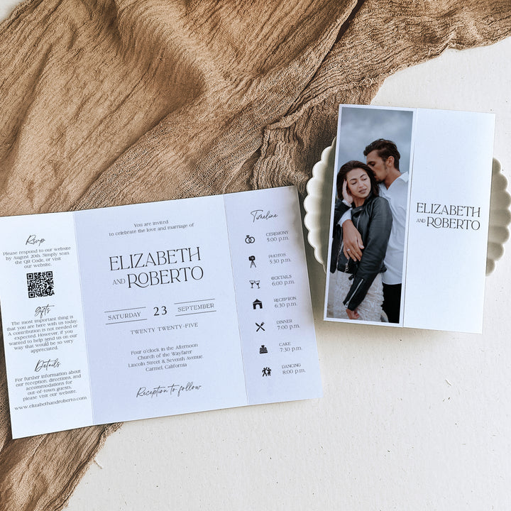 Bohemian Luxe Gatefold Wedding Invitation