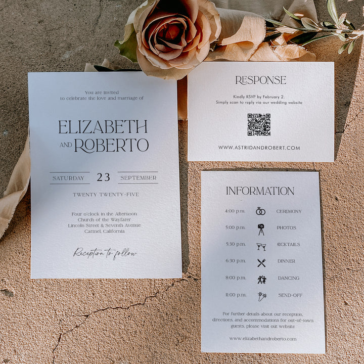 Bohemian Luxe Wedding Invitation Suite