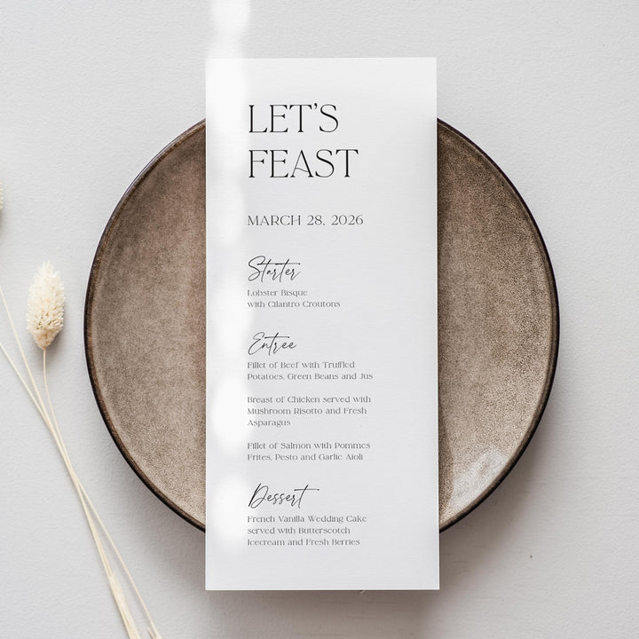 Bohemian Luxe Menu