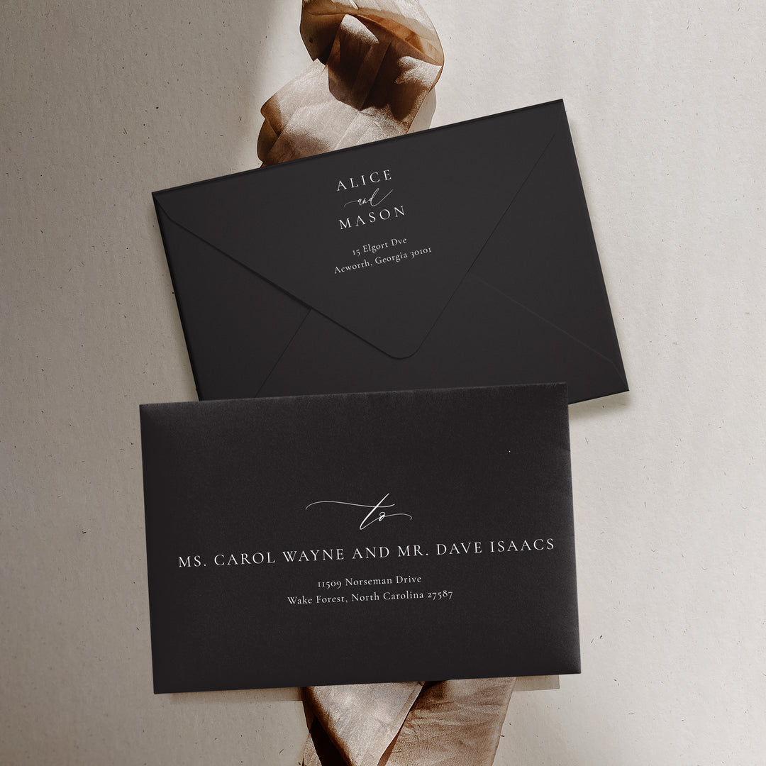 Classic Minimalist Collection Envelopes - White Ink Printing