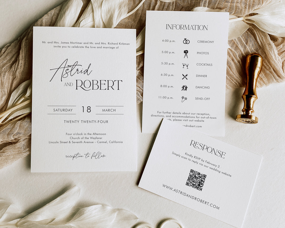 Bohemian Luxe Wedding Invitation Suite