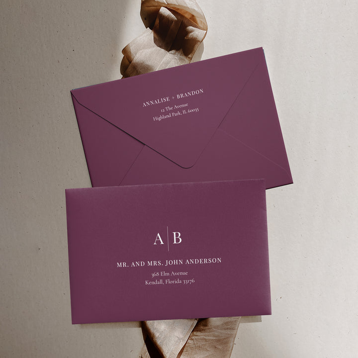 Modern Initials Collection Envelopes - White Ink Printing