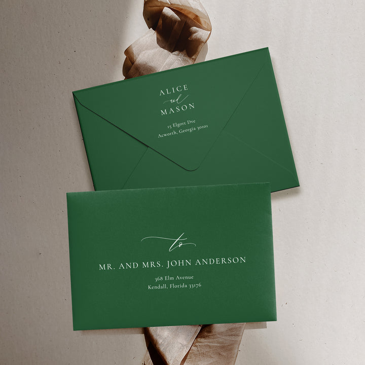 Classic Minimalist Collection Envelopes - White Ink Printing