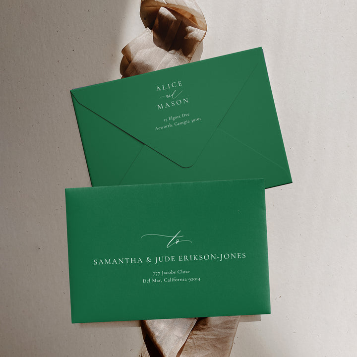 Classic Minimalist Collection Envelopes - White Ink Printing