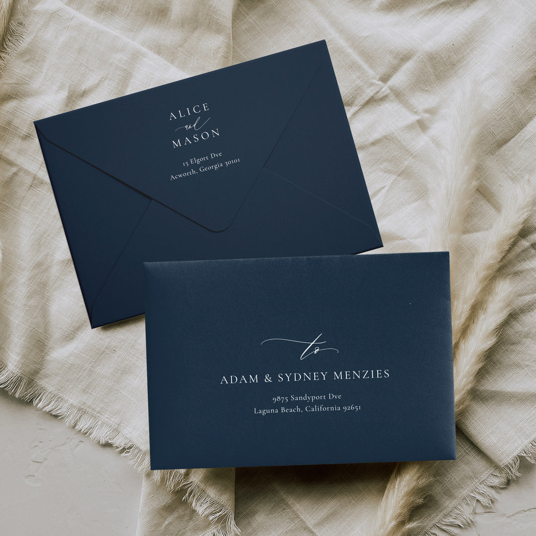 Classic Minimalist Collection Envelopes - White Ink Printing