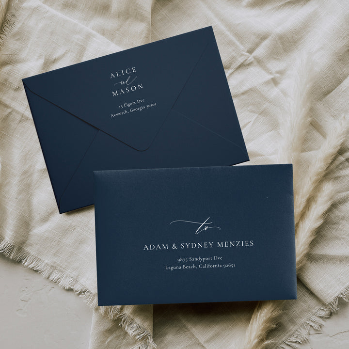 Classic Minimalist Collection Envelopes - White Ink Printing