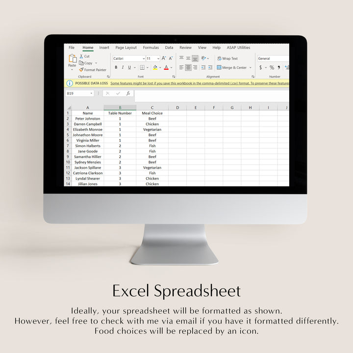 Classic Minimalist Seating Chart