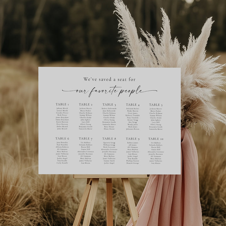 Simply Modern Seating Chart