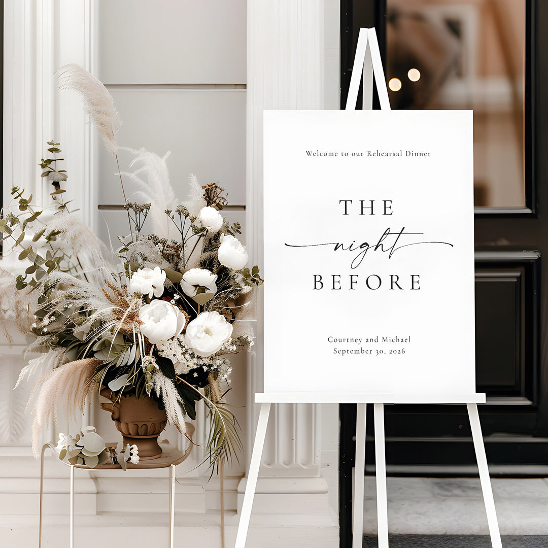 Simply Modern Night Before Sign