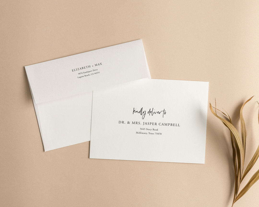 White Envelopes with palm leaf